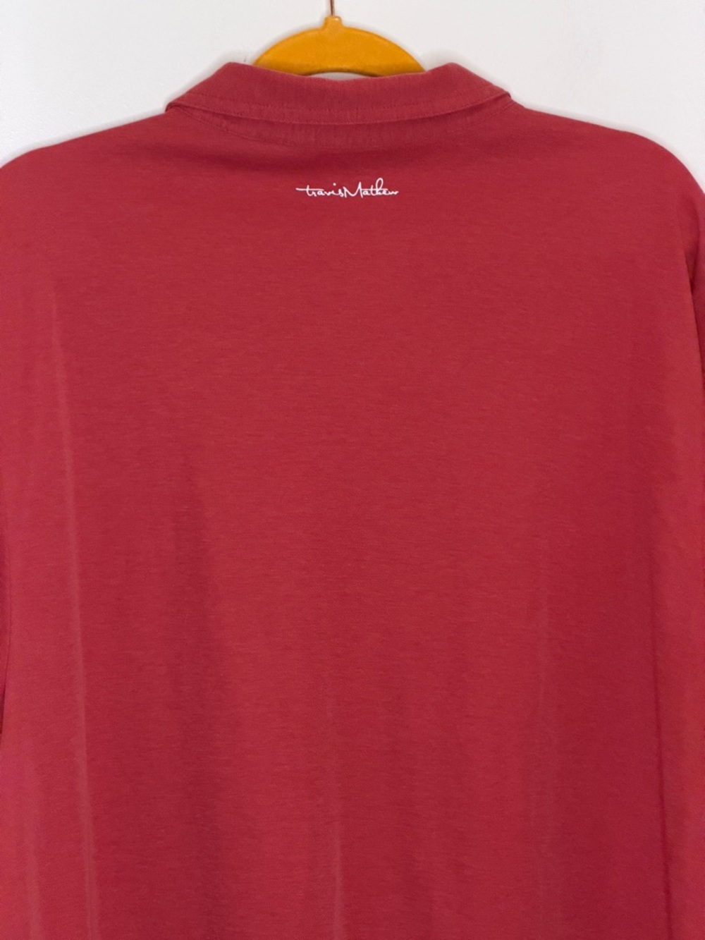 Travis Mathew Mens Polo Golf Shirt Top Knit Light Red XL - Picture 3 of 7
